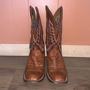 Lucchese Full Quill Ostrich Mens Light Brown Western Boots Size 9.5 D